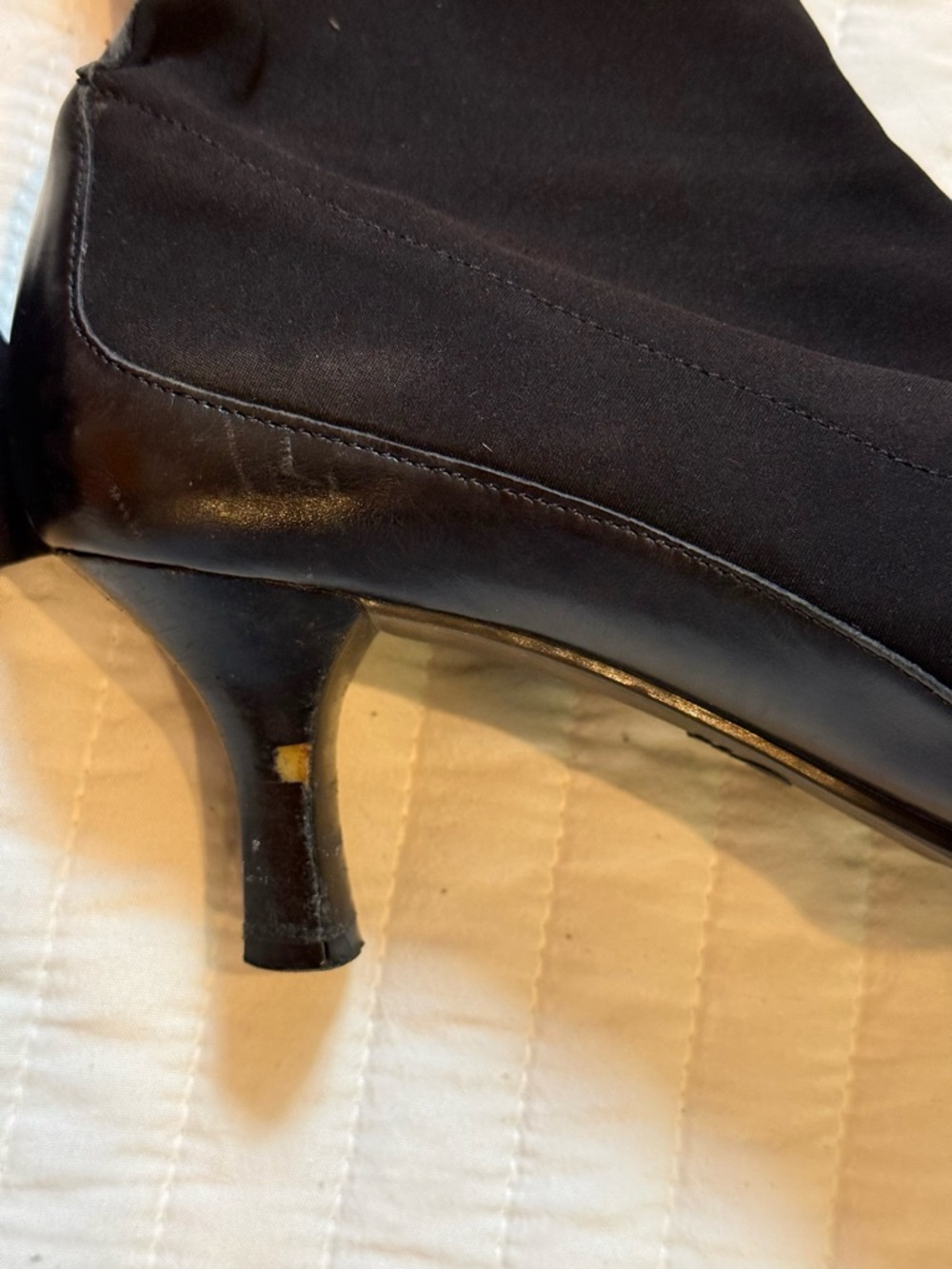 Circa Joan & David Black Stretch Ankle Bootie Heels Size 8 - Picture 5 of 6